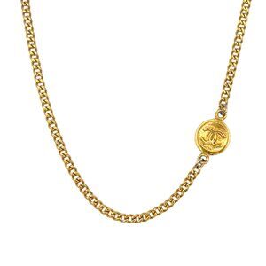 Repurposed CC Pendant Necklace in Cuban Link